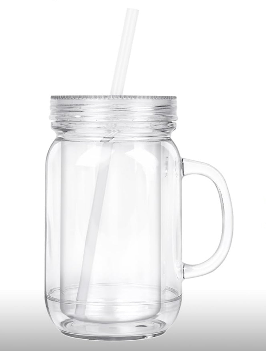 20oz acrylic mason jar with handle
