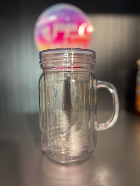 20oz acrylic mason jar with handle
